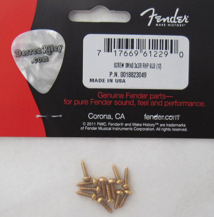 Fender Tuner Mounting Screws Gold 0018823049 0018823049