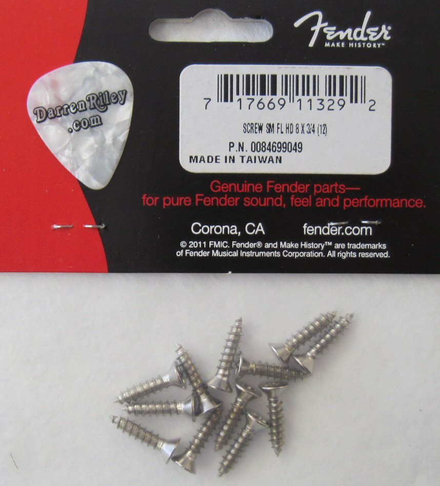 Fender Microtilt Disc Mounting Screws Flat Head 8 x 3/4 0084699049 008