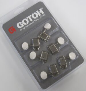 Gotoh Nickel 6-in-line Vintage Tuners with White Buttons TK-0980-001 - Image 2