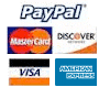 We accept Visa, Mastercard, Discover and Paypal.