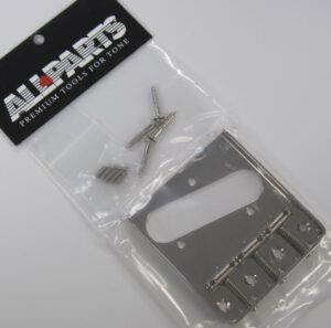 Allparts Nickel Vintage Telecaster Bridge with Threaded Saddles TB-0020-001 - Image 2