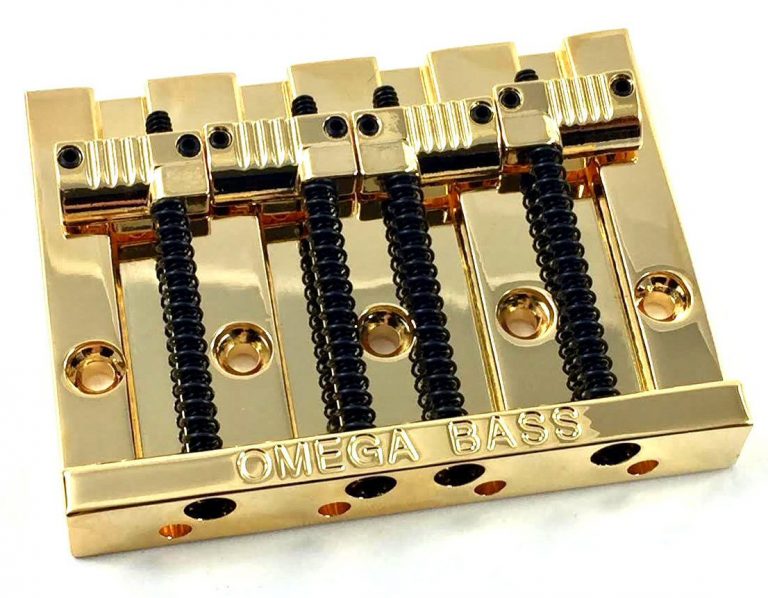 Omega Bass Bridge with Grooved Saddles Gold BB_3351002
