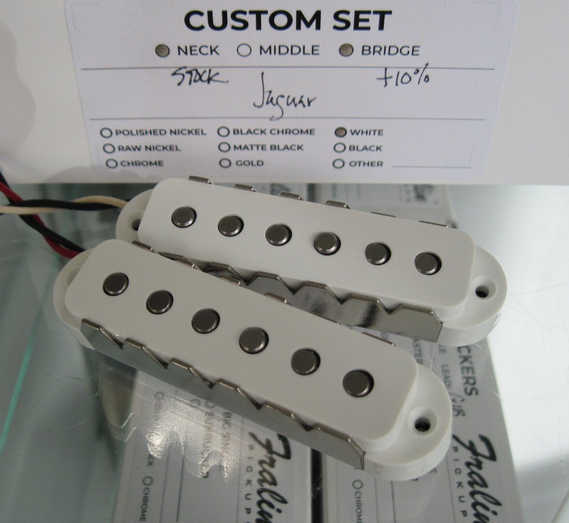 Lindy Fralin Jaguar Pickups Set with +10% Bridge White