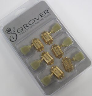 Grover Gold 3x3 Vintage Style Tuners with Ivoroid Keystone Buttons TK-7940-002