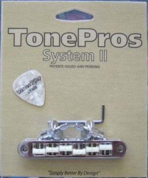 TonePros TP6G-C Standard Tuneomatic G Formula Nylon “66” saddles Chrome