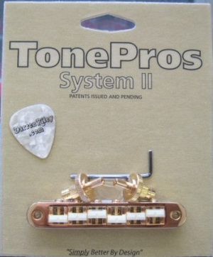 TonePros TP6G-G Standard Tuneomatic G Formula Nylon “66” Saddles Gold