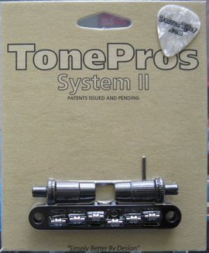 TonePros TPFR-B Metric Tuneomatic with Roller Saddles Black