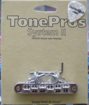 TonePros TP6R-C Standard Tuneomatic Bridge with Roller Saddles Chrome