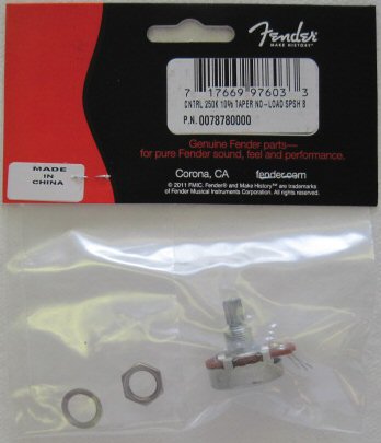 Fender No-Load 250k 10% Split Shaft Pot 0078780000