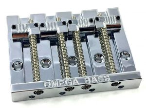 Omega Chrome 4-string Bass Bridge with Grooved Saddles BB-3351-010