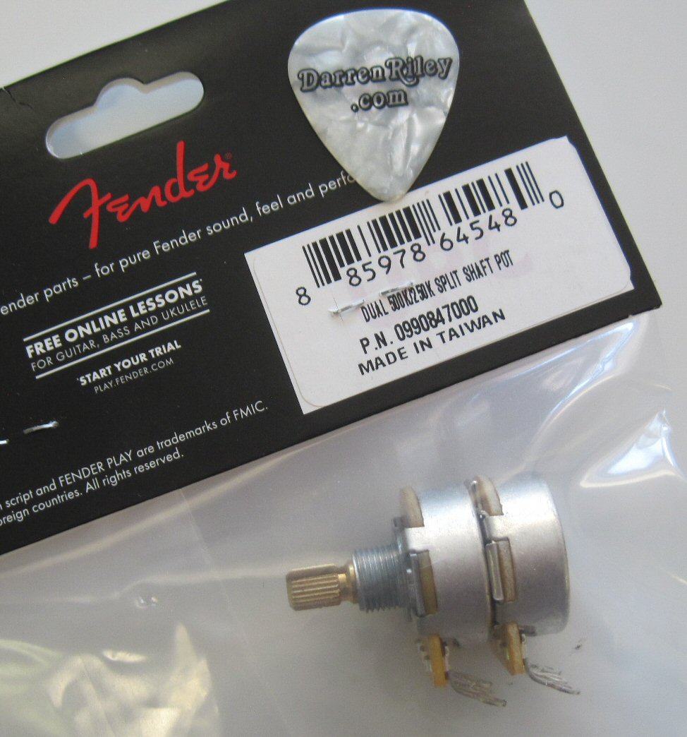 Fender Dual 500k/250k Split Shaft Potentiometer