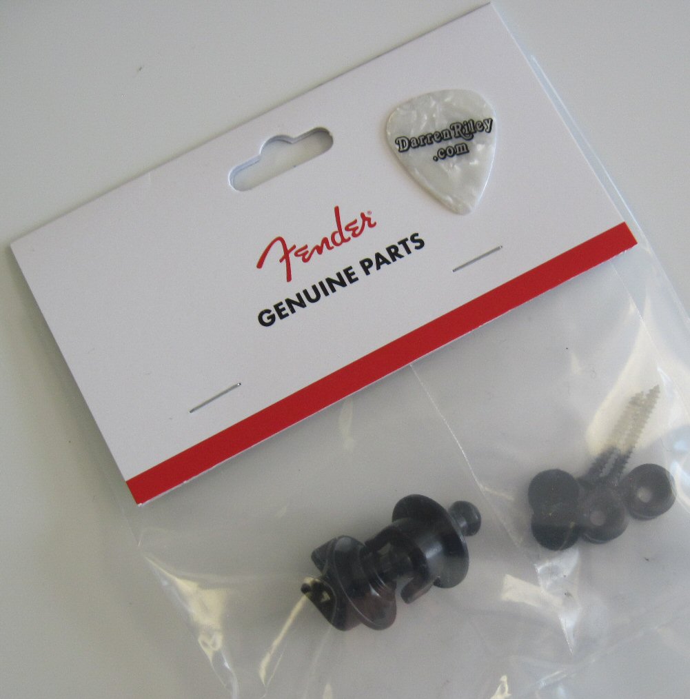Fender Strap Locks And Buttons Set | Guitar Strap Security System In Black (2-Piece)