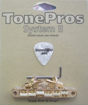 TonePros NVR2G-G AVR2 with Standard Nashville Post Tuneomatic “G Formula” Saddles Gold