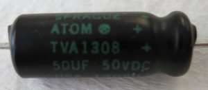 Sprague Atom 50uF 50V Electrolytic Capacitor