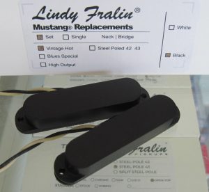 Lindy Fralin Vintage Hot Mustang Pickups Set with Black Covers
