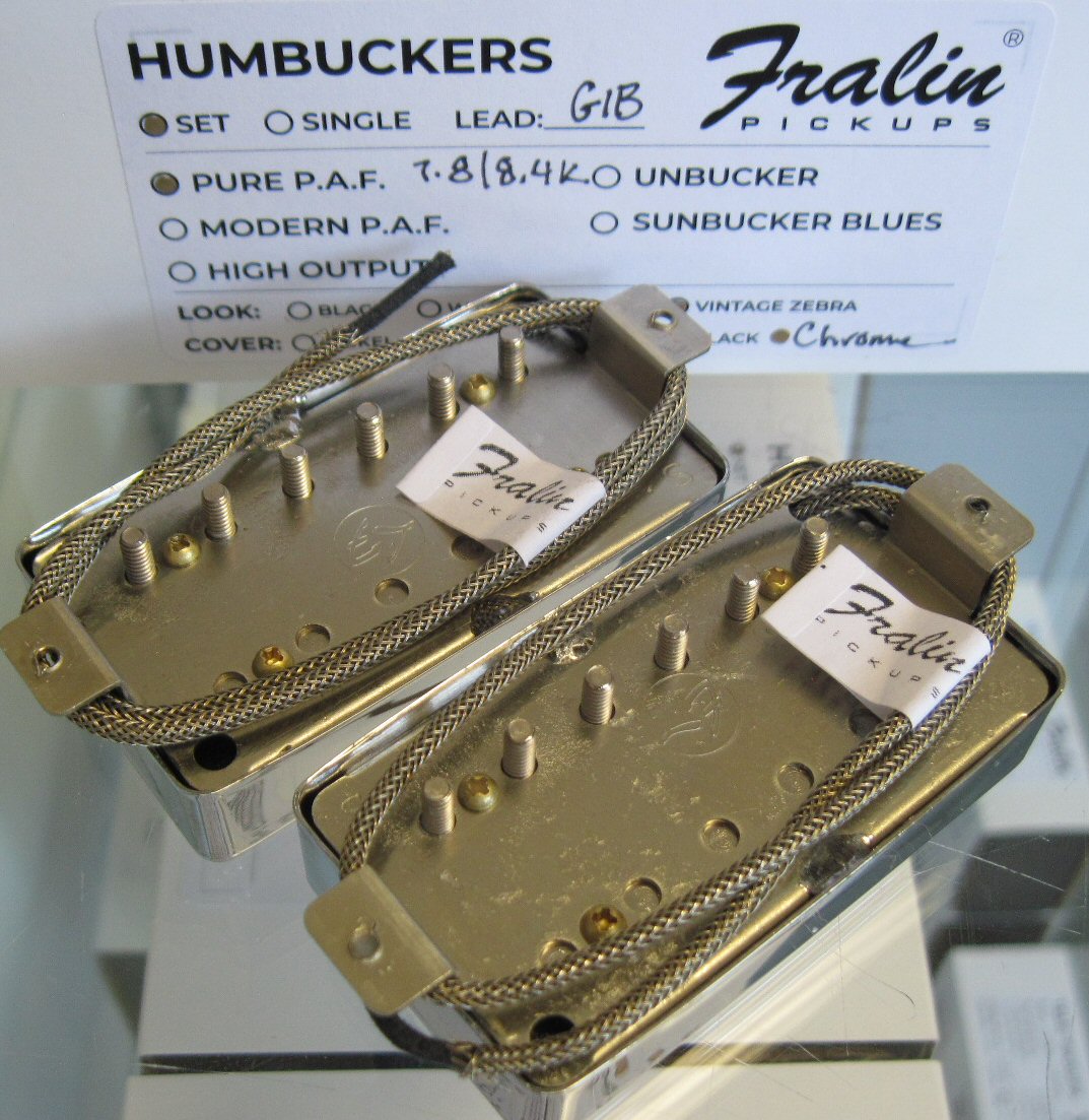 Lindy Fralin Pure PAF Humbucker set Chrome Covers