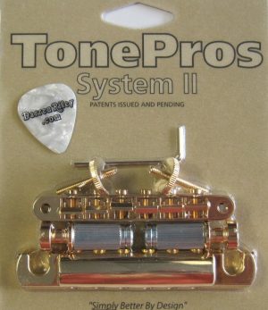 TonePros LPV02-G Vintage Tuneomatic with Aluminum Tailpiece Set Gold