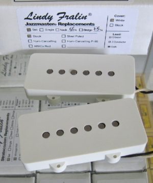 Lindy Fralin Jazzmaster Pickups Stock Set with +5% Bridge White Covers