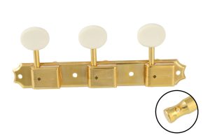 Gotoh Gold Vintage Deluxe 3-on-a-strip Tuners TK-0700-002