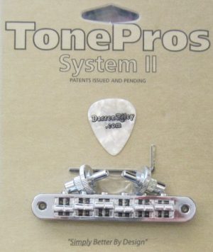 TonePros TP6A-C Standard Aluminum Tuneomatic with Brass Saddles Chrome