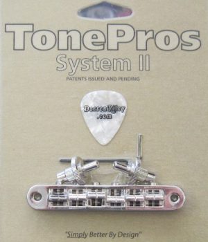 TonePros TP6A-N Standard Aluminum Tuneomatic with Brass Saddles Nickel