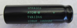 Sprague Atom 100uF 100V Electrolytic Capacitor