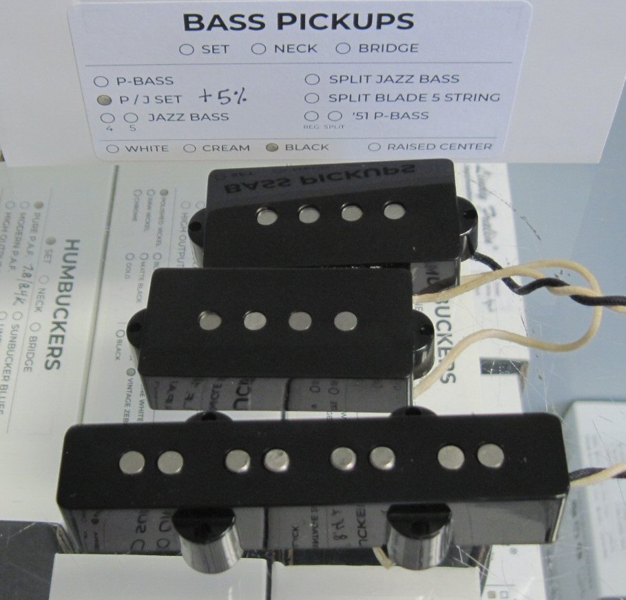 Lindy Fralin P-J Bass Pickups Set 5% Overwound Black