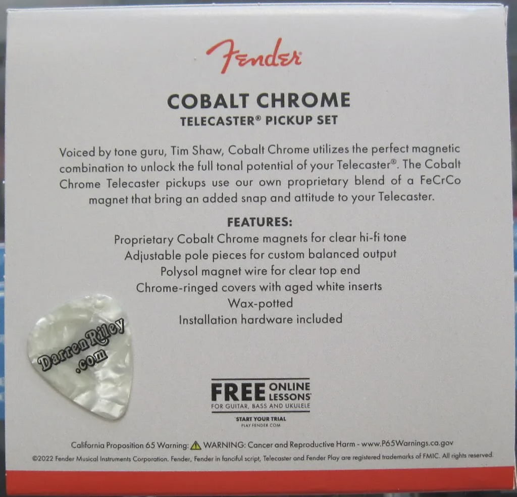 Fender Cobalt Chrome Telecaster Neck Pickup 0992371000N