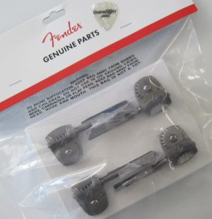 Fender Black Chrome Deluxe Bass F-Logo Tuners with Fluted Shafts 0992006006