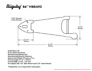 Bigsby Tailpiece Kalamazoo Series B6G Gold 1800495602 - Image 2